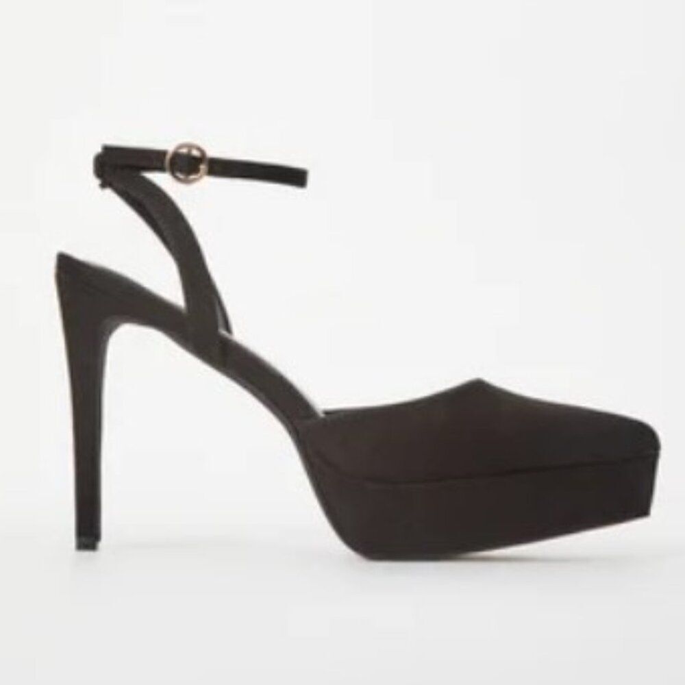 Sexy Size 12 Black Ankle Strap Platform High Heel Pumps By ShoeDazzle. - Picture 2 of 9
